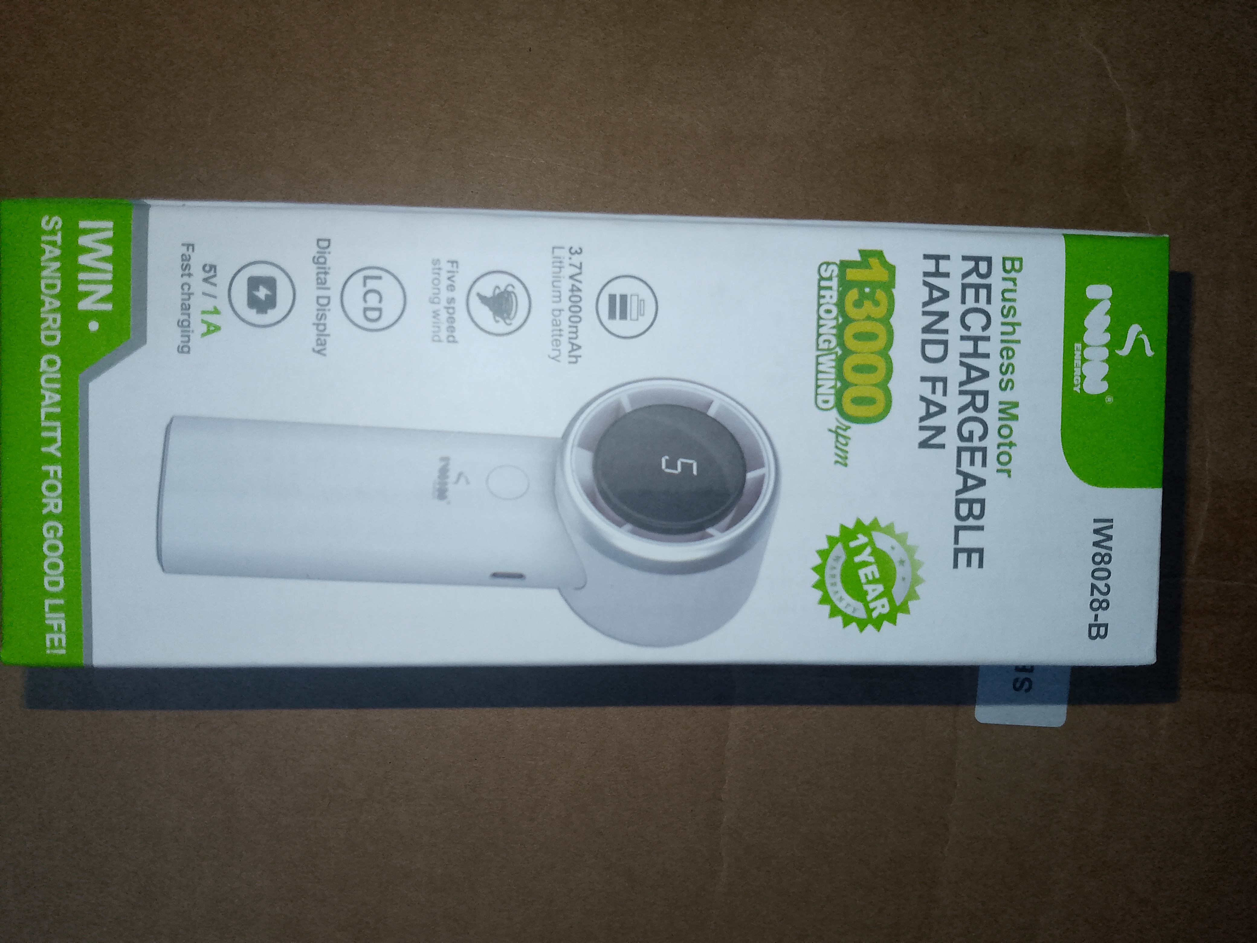 Iwin Digital Rechargeable Hand Fan