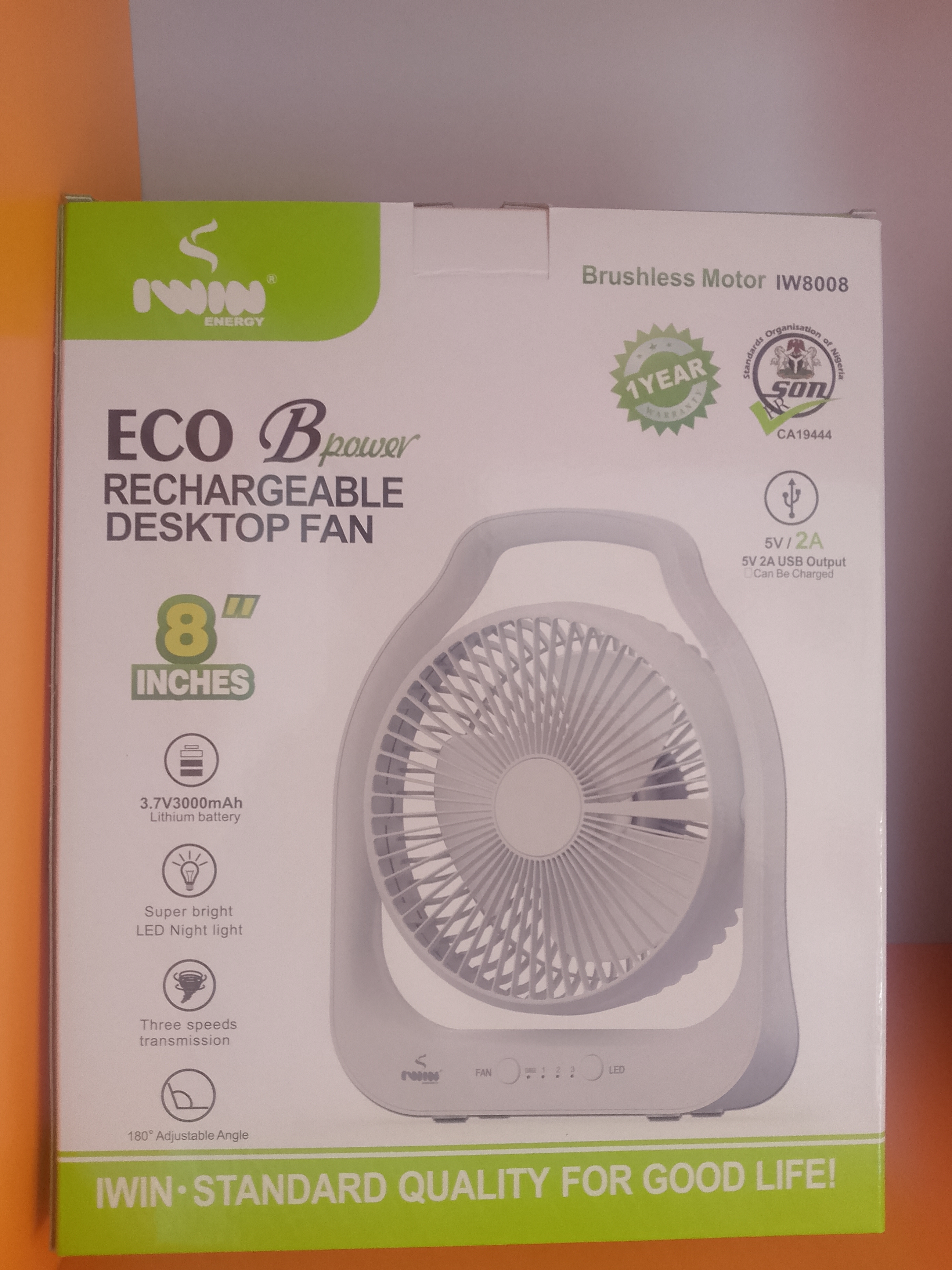 Iwin Eco B rechargeable fan